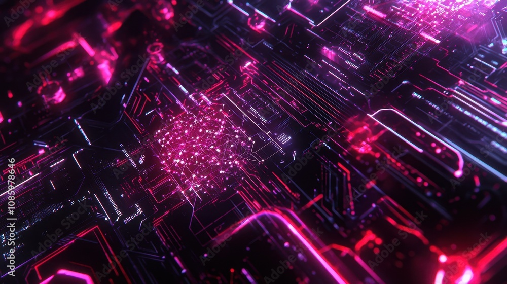 Poster innovative digital circuit design technology lab graphic creation futuristic environment abstract vi