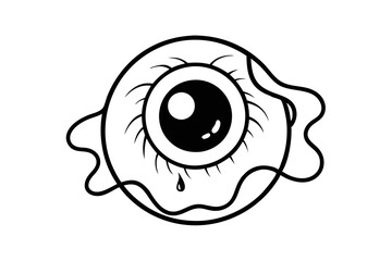 Vector Halloween Eyeball Icon Design – Drawing on white Background