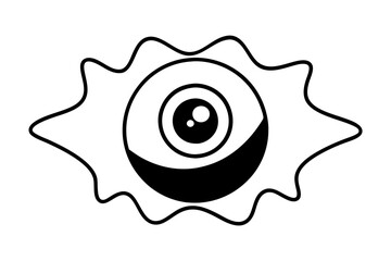 Vector Halloween Eyeball Icon Design – Drawing on white Background