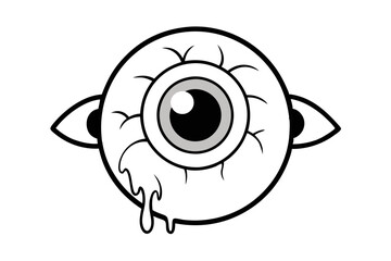Vector Halloween Eyeball Icon Design – Drawing on white Background