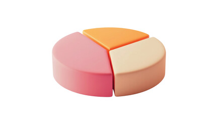 3D pie chart icon transparent background