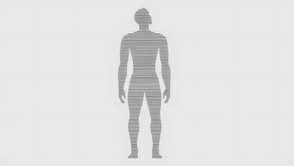 Silhouette of a man with a 3D vector outline in black.