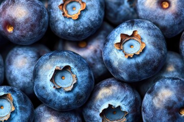 A close-up shot of a bunch of fresh blueberries