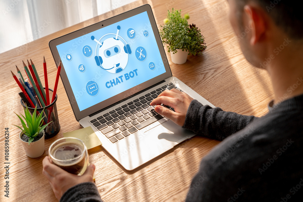 Poster chatbot software application for modish online business that automatically reply to customer questio