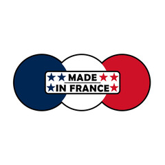 Made in France seal on transparent background