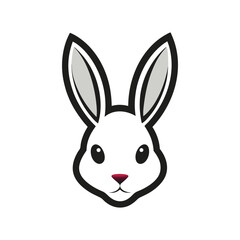 Rabbit head color icon graphic isolated sketch illustration on white background.