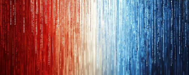 Red and Blue Binary Code Background: Data Security Concept with Digital Numbers on the Screen