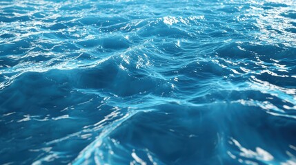 Blue sea water texture, highlighting the tranquil and refreshing quality of the ocean.