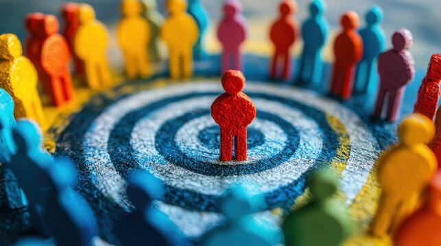 Target success and unity concept with a focus on achievement and teamwork.