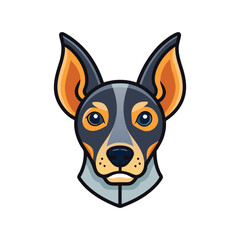 Dog head color icon. Cartoon cute dog face. Vector illustration isolated on white black.	