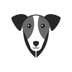 Dog head color icon. Cartoon cute dog face. Vector illustration isolated on white black.	