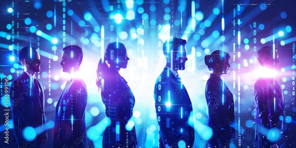 Poster collaborative environment showcasing multinational expertise in technology.