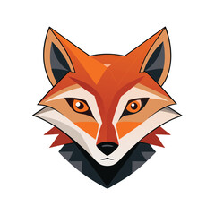 Cute single fox head color vector design , fox logo with white background.