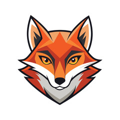 Cute single fox head color vector design , fox logo with white background.