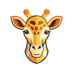 Giraffe color head  isolated vector icon illustration on white background.