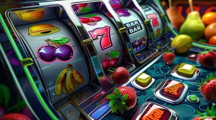 Whimsical Cartoon Fruits for Slot Machine Game