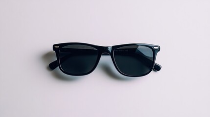 Black Sunglasses on a White Background