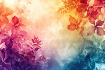 Obraz premium A vibrant floral pattern featuring mixed colors and foliage