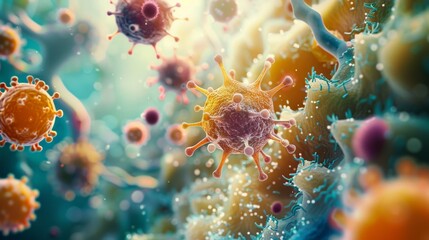 Fototapeta premium Delving Into the World of Microorganisms: A Scientific Perspective