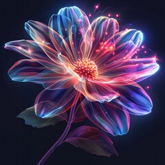 Glowing Flower with Magical Stardust
