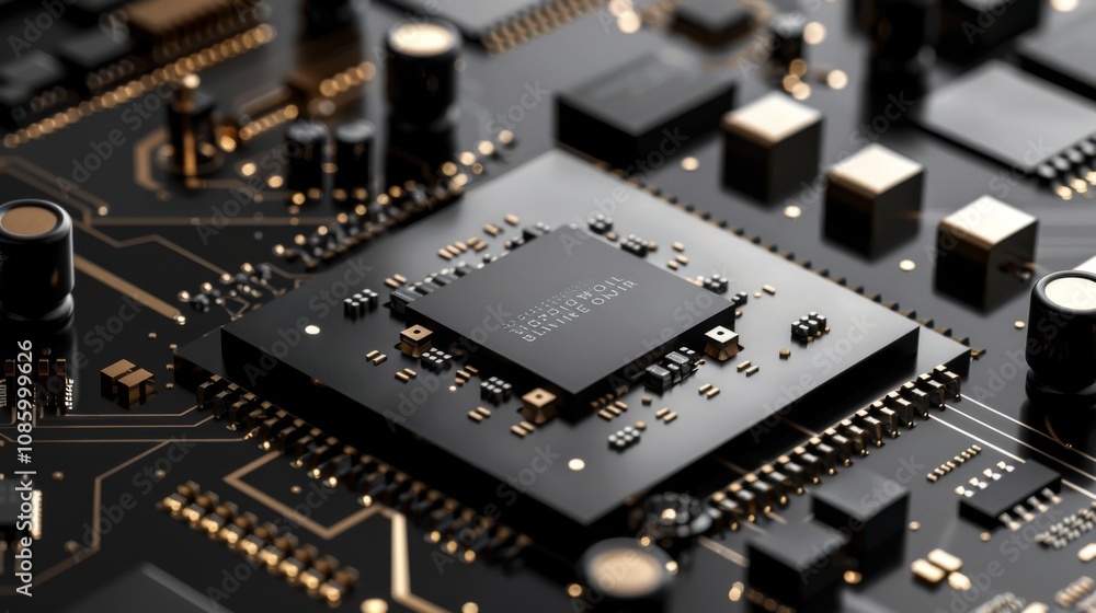 Poster capturing tomorrow: a high-quality image of an ai chip in close-up