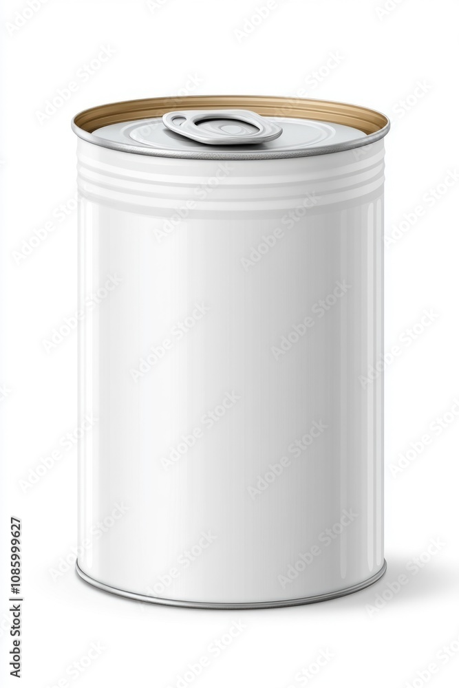 Poster A simple, white container with a wooden lid on a clean white background