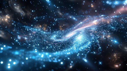 Fototapeta premium Majestic Space Galaxy with Glowing Nebula