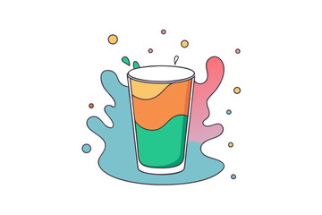 Refreshing Vector Illustration of a Water Glass with Splash Effect
