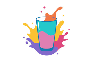 Refreshing Vector Illustration of a Water Glass with Splash Effect