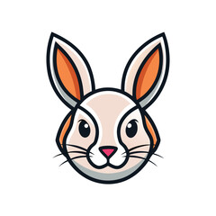 Rabbit head color icon  graphic isolated sketch illustration on white background.	