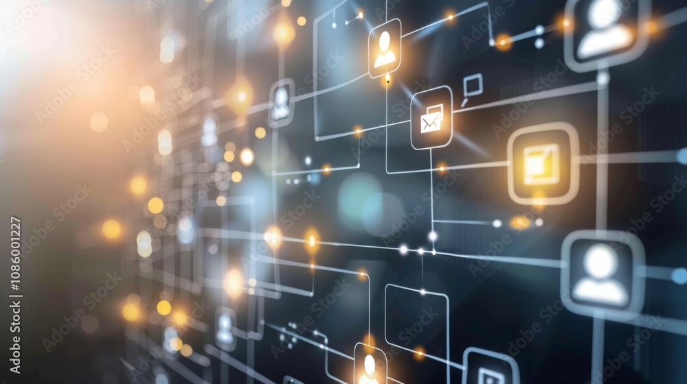 Poster enhancing company efficiency: workflow automation and organizational structure