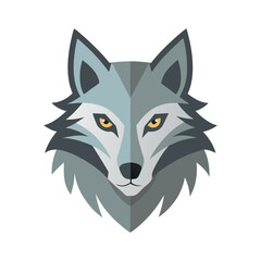 Wolf head color icon line out vector illustration design on white background.	