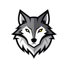 Wolf head color icon line out vector illustration design on white background.	