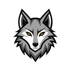 Wolf head color icon line out vector illustration design on white background.	