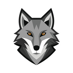 Wolf head color icon line out vector illustration design on white background.	