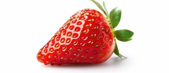 Red Strawberry Isolated On White Background Close Up Photography