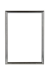 Empty metal photo frame isolated on white background.