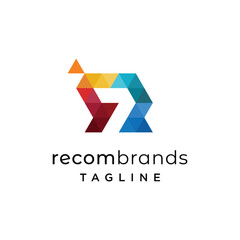 Initials  R  and Z With Overlapping Color Design Logo Inspiration Vector.