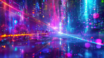 Vibrant Lights in a Mysterious Digital World