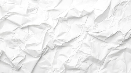 Obraz premium Crumpled white paper texture with visible creases and folds. Abstract surface, rough and wrinkled background