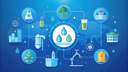 Vector illustration, infographic concept of water saving tips icon. Save water, save earth and be green, environmental protection campaign concept.