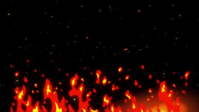 fire and smoke vibes motion graphics clip template with colorful lights animation. HD resolution with hyper realistic 4K black Background.