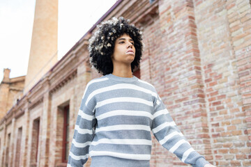 Relaxing day at university with a mixed race woman and vitiligo