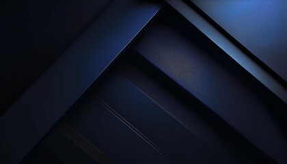 Fototapeta premium black dark blue abstract modern background geometric shape line angle diagonal triangle 3d gradient light shadow shimmer matte metallic effect design minimal