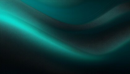 Fototapeta premium black dark blue petrol teal emerald jade agua water sea ocean green abstract background color gradient ombre light neon glow glitter rough grain noise line stripe design template