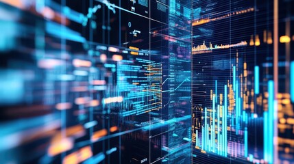 Fototapeta premium Business data and technology, representing analytics and technological advancements