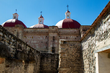 Catolic Temple of San Pablo Villa de Mitla. Old church in Oaxaca, Mexico.