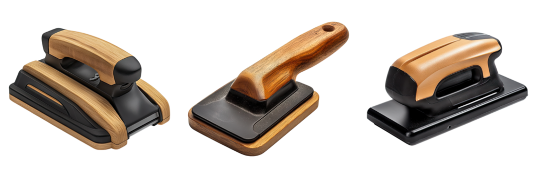 Edge sander isolated on transparent background, Set of