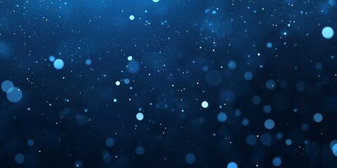 Abstract Bokeh Effect with Floating Light Circles in Deep Blue Gradient
