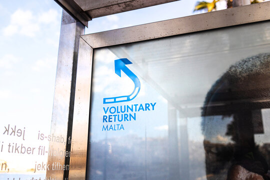 xlokk, marsaskala, malta - 04 11 2024: a sign of the voluntary return of malta